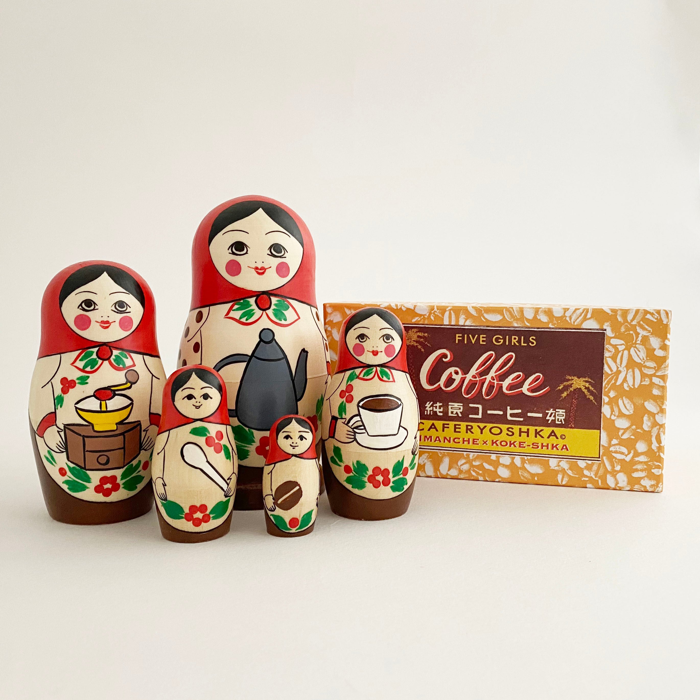 高級マトリョーシカ【雪娘】 ロシアのクリスマス 冬の使者 ジェドマロース 厳寒爺さん