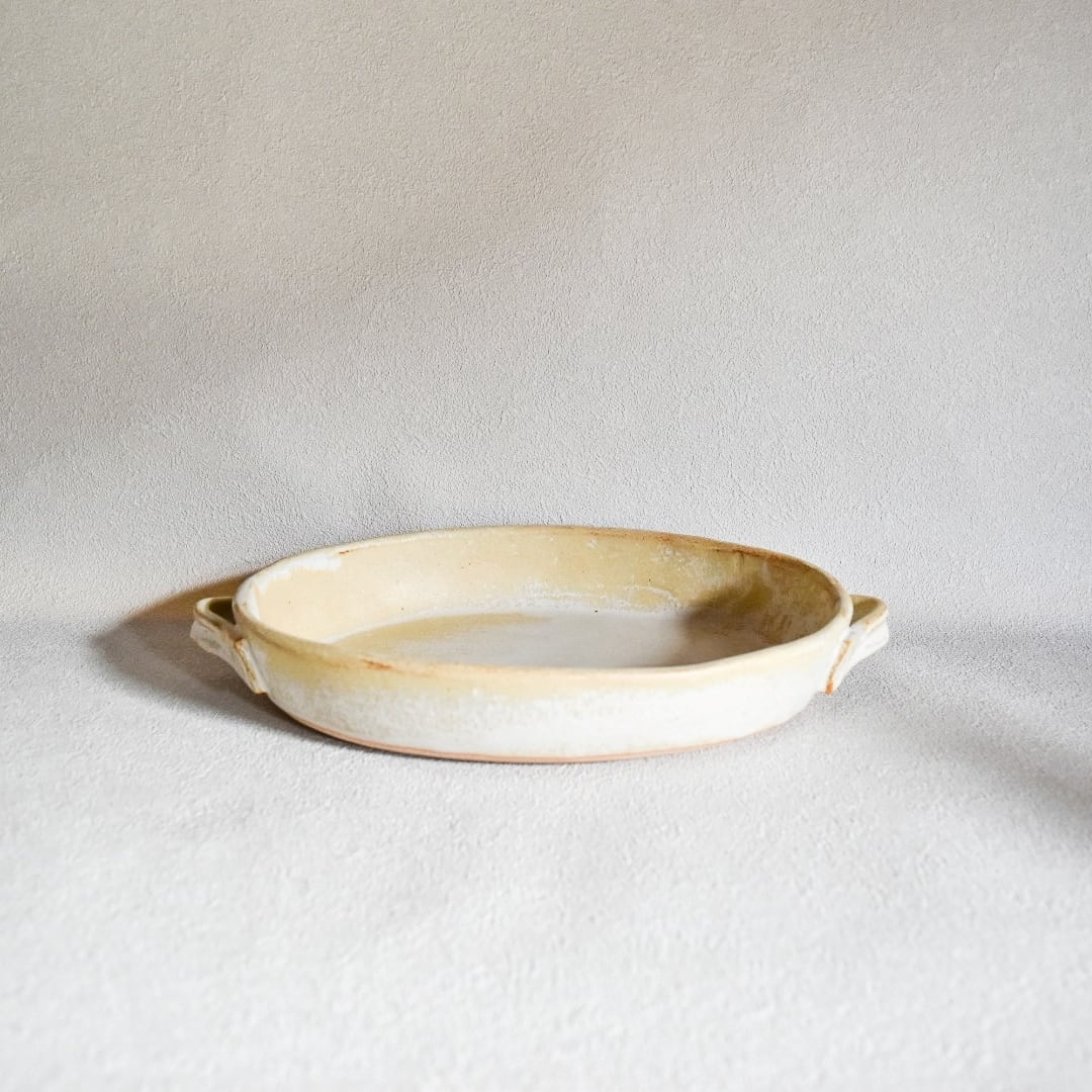 石渡磨美さん　耐火オーバルパンM（白） 石渡磨美｜耐火オーバルパンM（白）｜作家のうつわ通販｜和食器