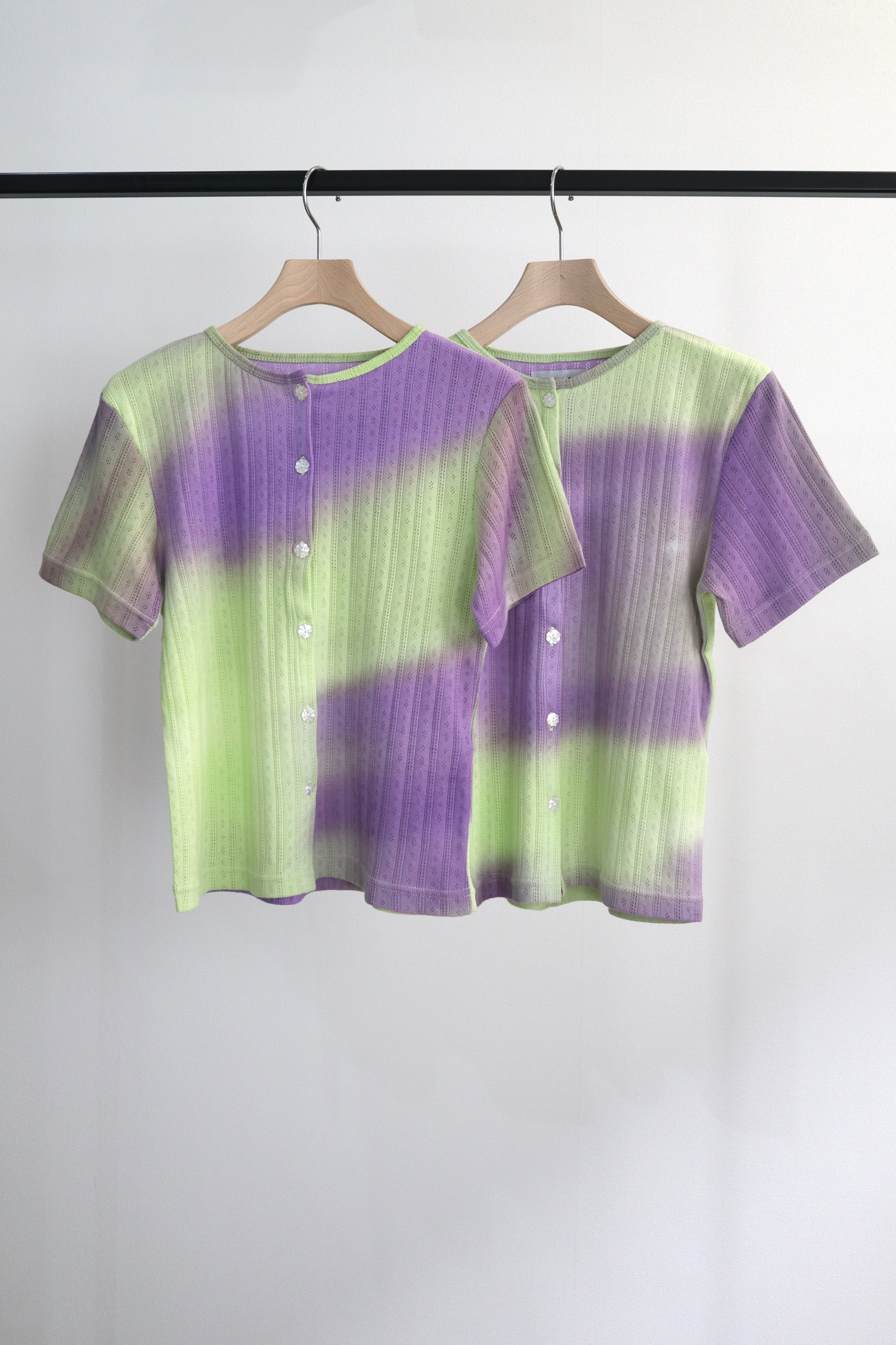 Mame kurogouchi】Karako Jacquard Open Collar Shirt /black | TOLMA.