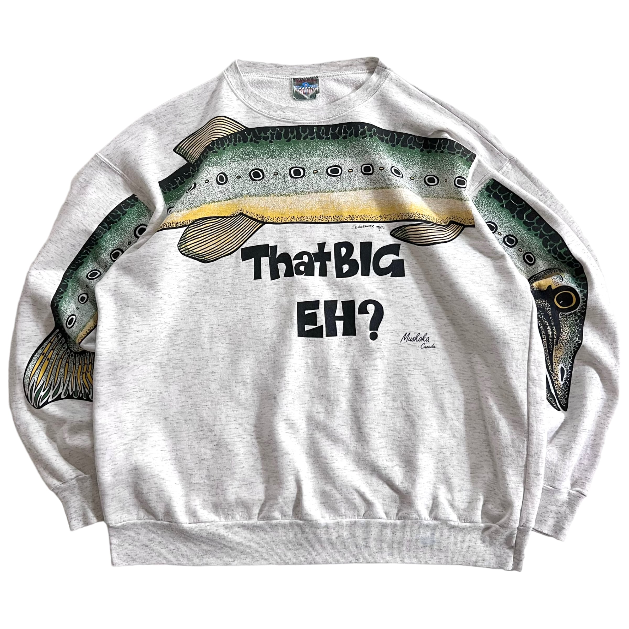 90s カナダ製 That BIG EH? 魚 プリント スウェットシャツ | Këvin Used Clothing Store powered  by BASE