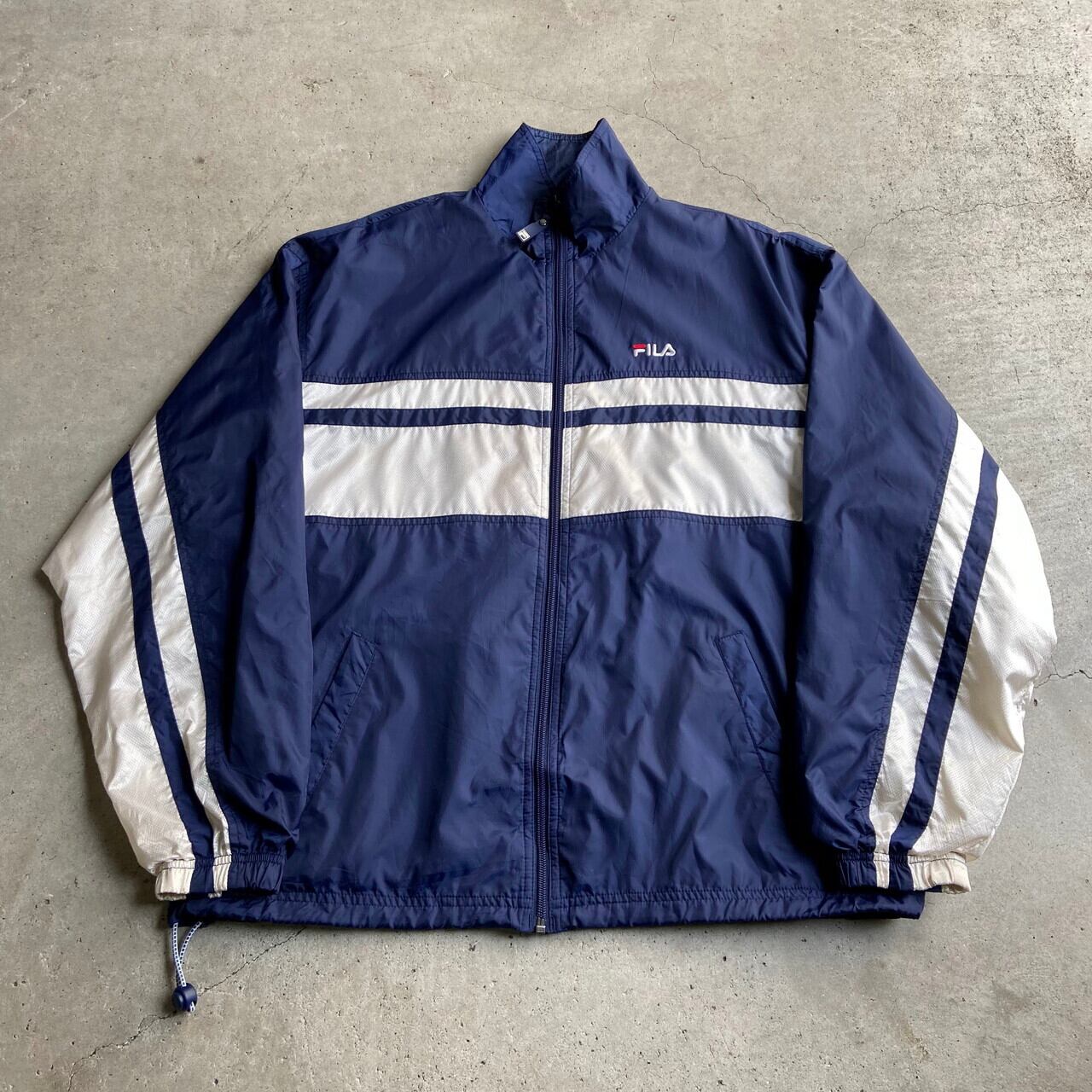 FILA フィラ ワンポイントロゴ刺? ナイロン スポーツジャケット メンズ