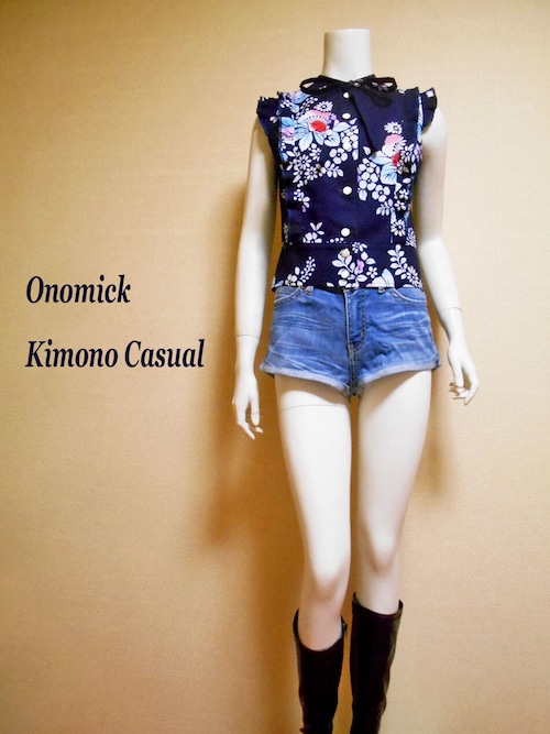 浴衣ショートブラウス Yukata short blouse  LS-279/S-M