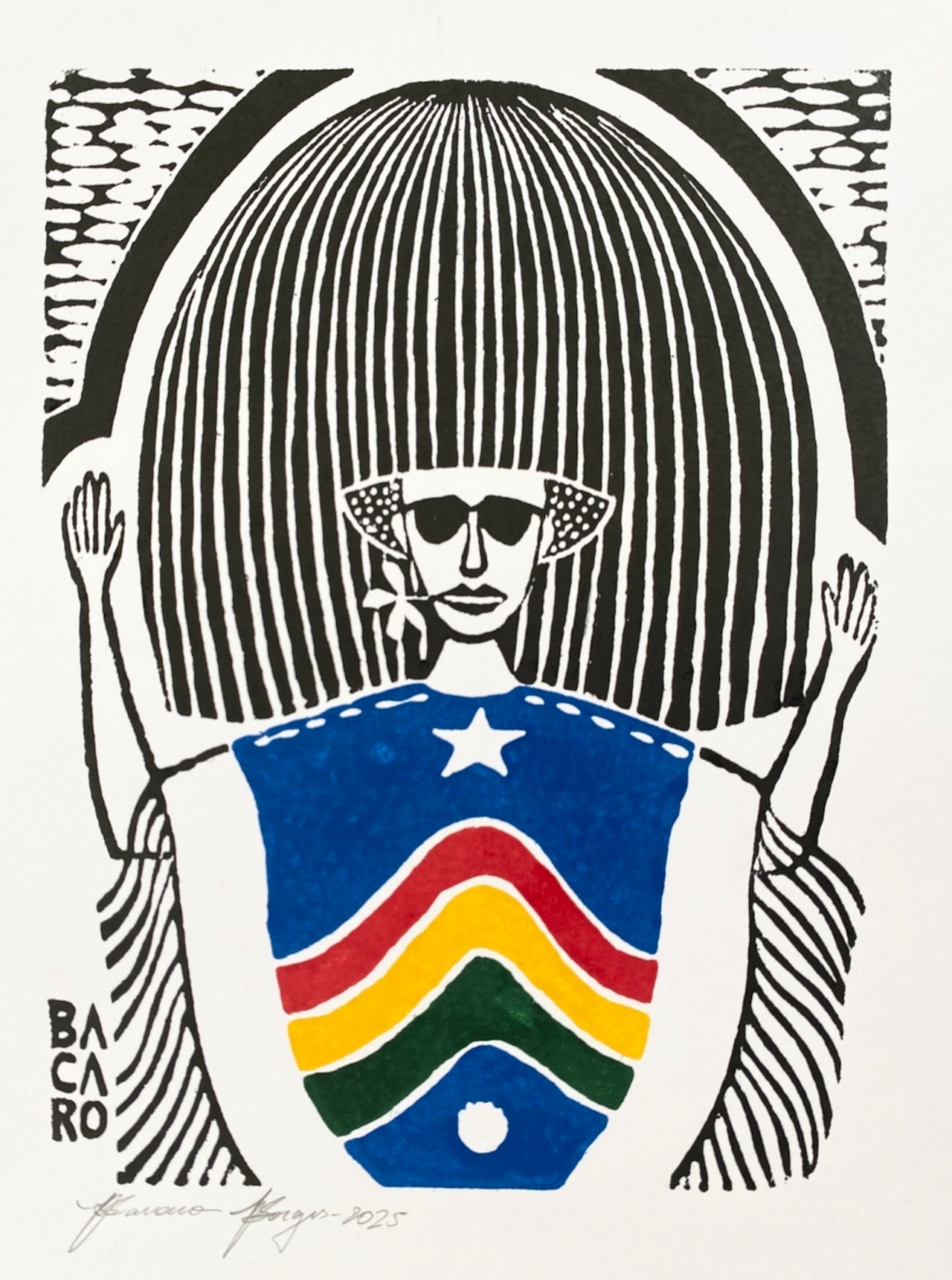 BACARO BORGES バカロ・ボルジェス 木版画 S【カボクロ・デ・ランサ】