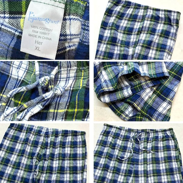 1点物◇チェックパンツPajamaramパジャマパンツ古着XLメンズレディース