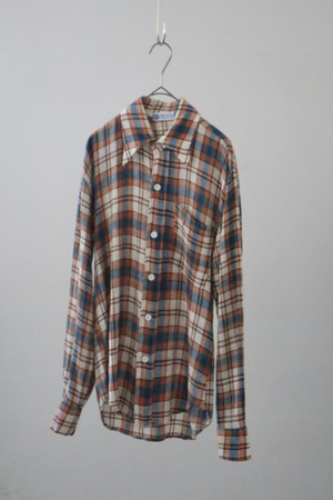 70s-80s cotton plaid shirt