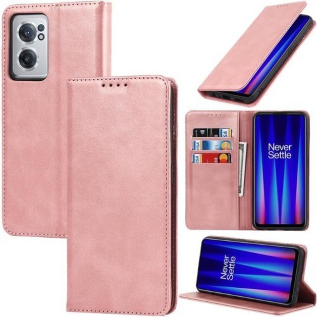 oneplus nord ce2 5g case Oneplus Nord CE 2 5G 手帳型 ケース One Plus Nord CE2 5G 携帯カバー PUレザー カードスロット、キックスタンド レザー ローズゴールド 2308