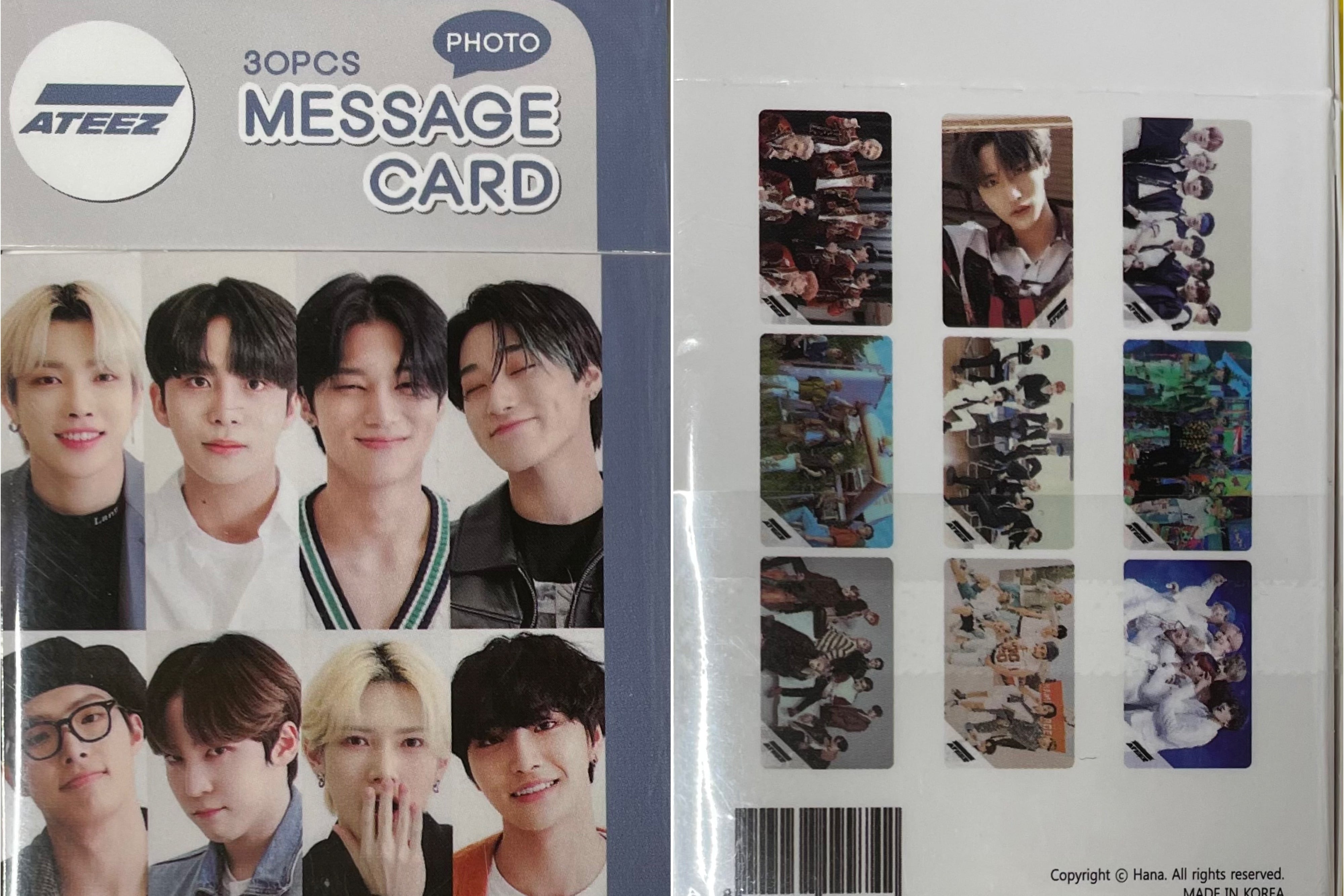 Ateezメッセージカード 30pcs トレカ ワンダケイ韓流商店