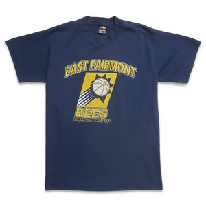 古着 90年代 USA製 フルーツオブザルーム プリントTシャツ シングルステッチ ネイビー 表記：M　gd409142n w60418