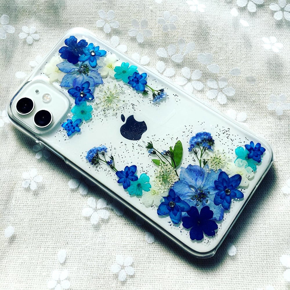 ほぼ全機種対応スマホケース 押し花スマホケース No 608 押し花 レジン Iphone Xperia Aquos Galaxy他 はなはなぐりゅっけ