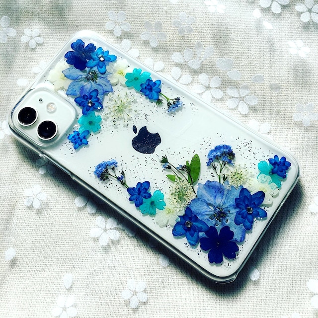 【ほぼ全機種対応スマホケース❁】押し花スマホケース NO.608  押し花＆レジン iPhone/Xperia/AQUOS/Galaxy他