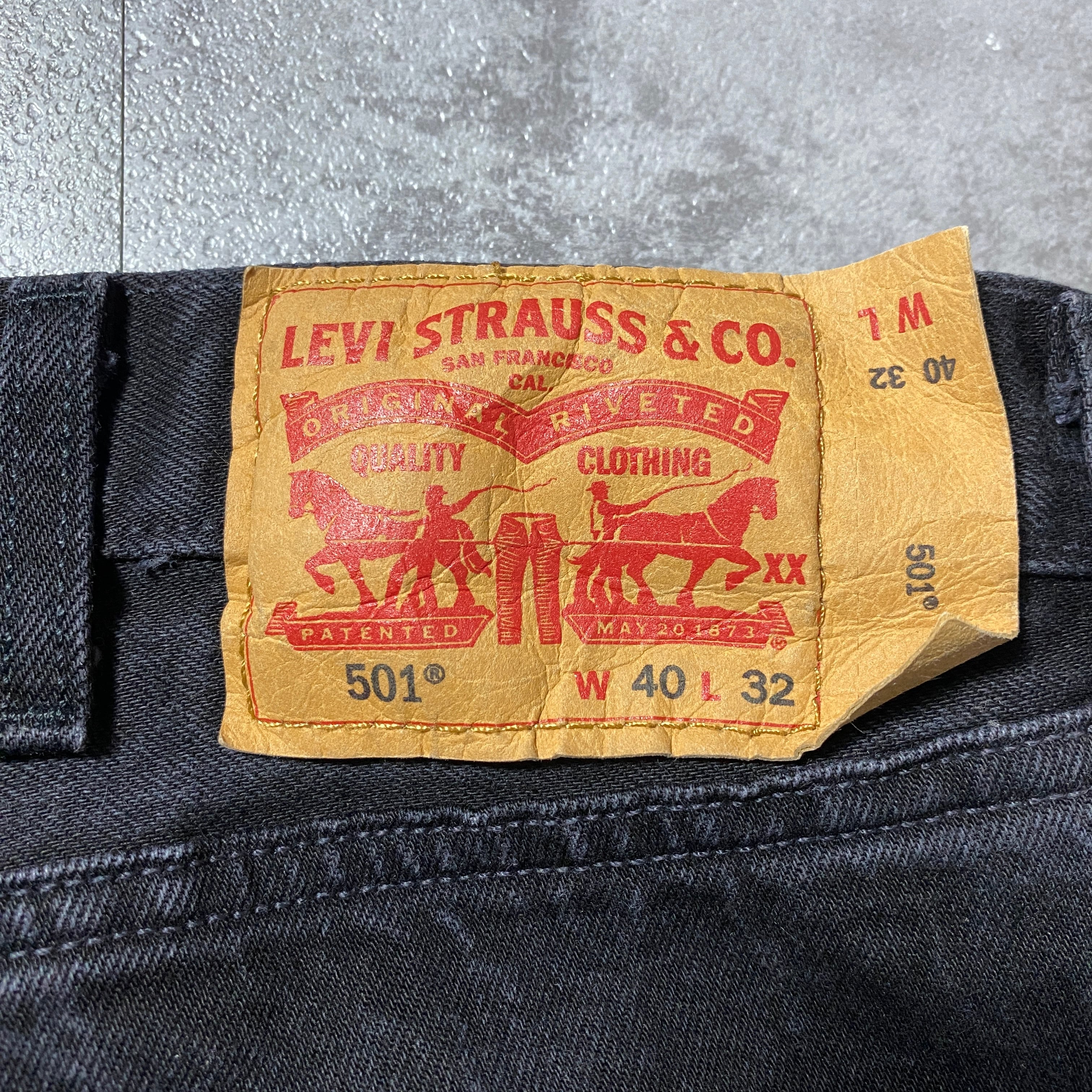 W40 L32】Levis 501 リーバイス ボタンフライ ストレート ブラック