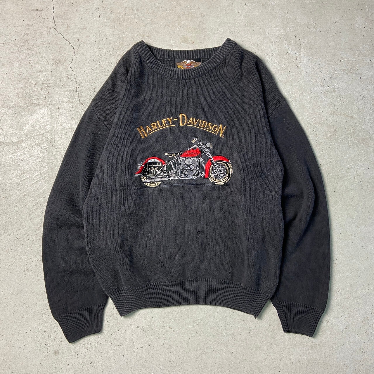 90年代 USA製 Harley-Davidson ハーレーダビッドソン コットンニット  