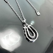 OPEN HORSESHOE LARGE #2 with GODSIZE® I.D. TAG NECKLACE XL / オープンホースシューラージ#2ネックレス ゴッドサイズ® I.D.タグXL