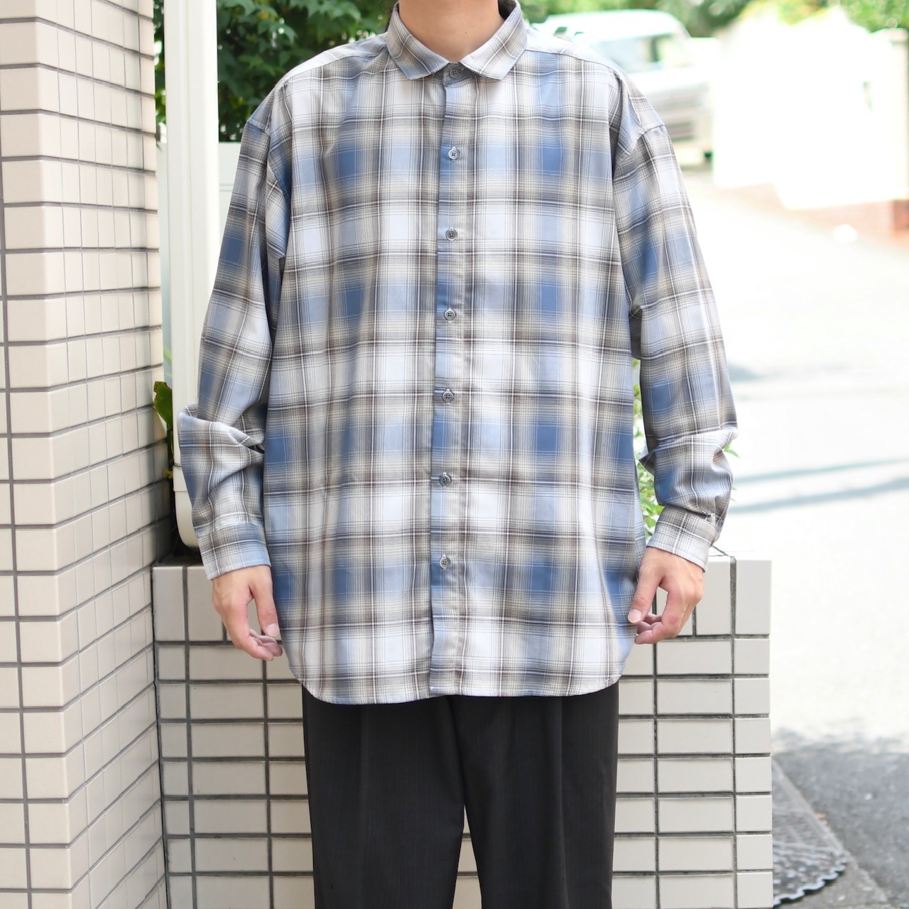 cotton ombre check shirt