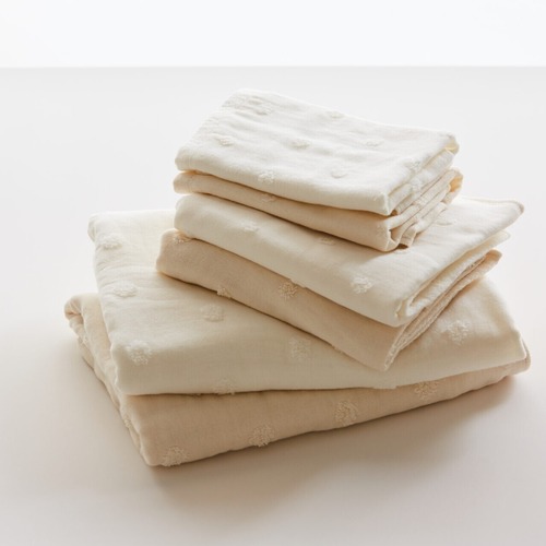 オーガニックコットンタオル　水玉ガーゼ（バスタオル）