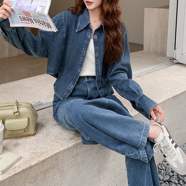 ワイドデニムパンツセットアップ A29