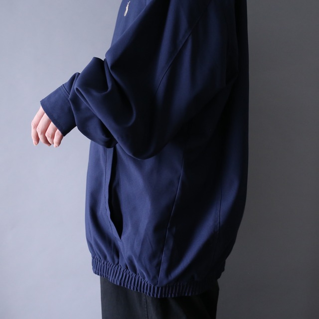 "Polo by Ralph Lauren" over silhouette drizzler jacket