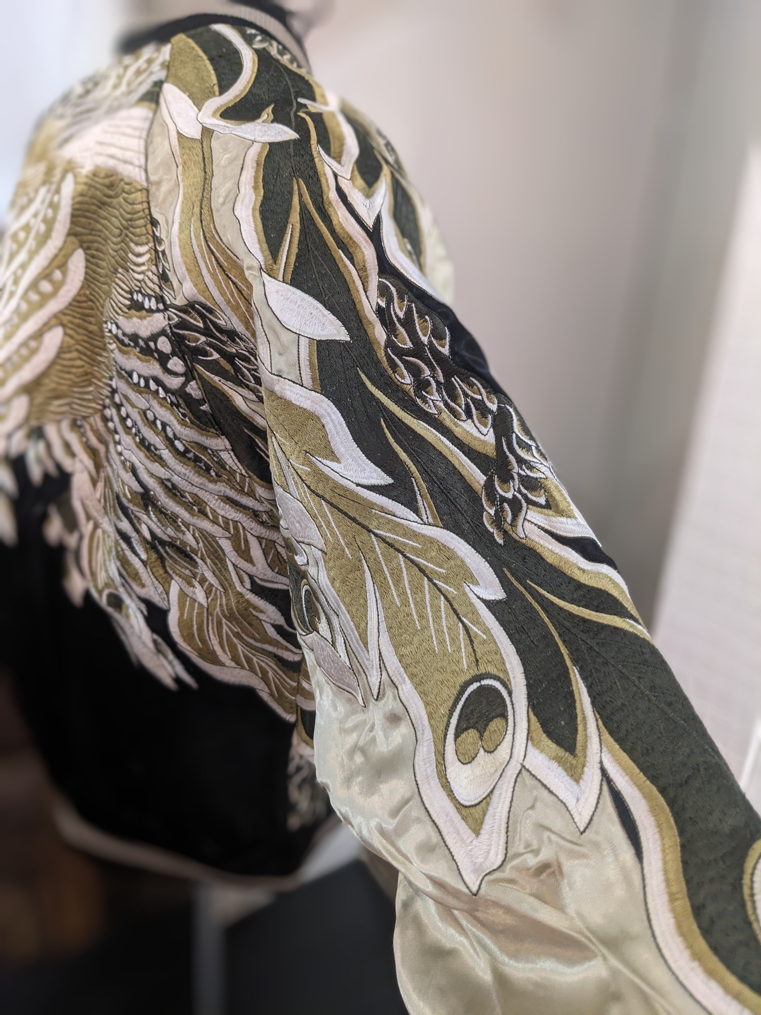 SKJ-001 鳳凰刺繍スカジャン ブラック XL | 風と地の吾