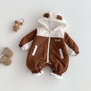 【BABY】キュートクマ厚手ロンパース