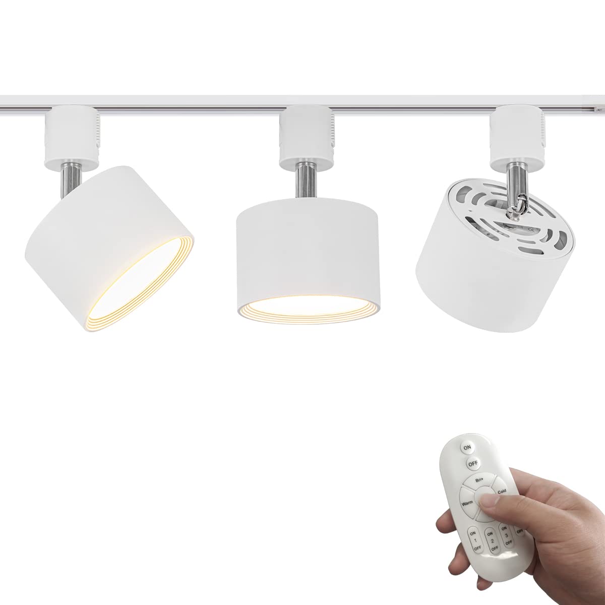 FSLiving 3個パック 9W(100W相当) ダウンライト リモコン付き 調光 調色 角度調節可 LED ライティングレールライト LED内蔵 スポットライト ライティングレール照明 天井 ダイニング リビング用 ホワイト