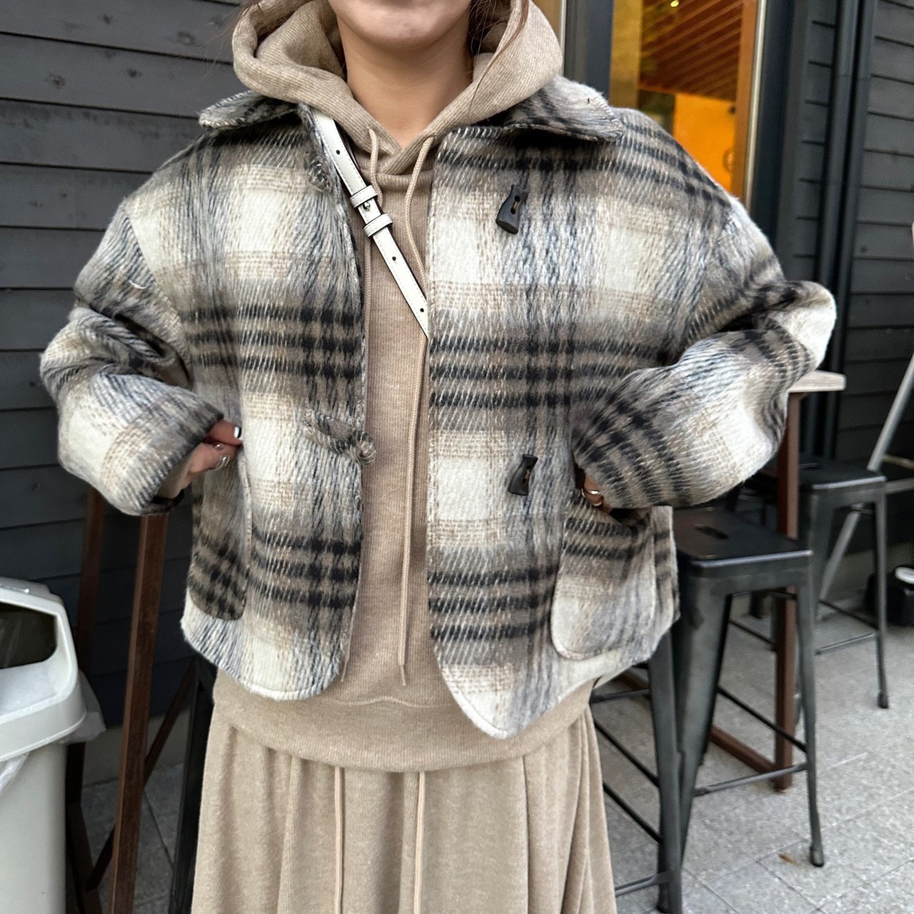 2way check middleJK／beige