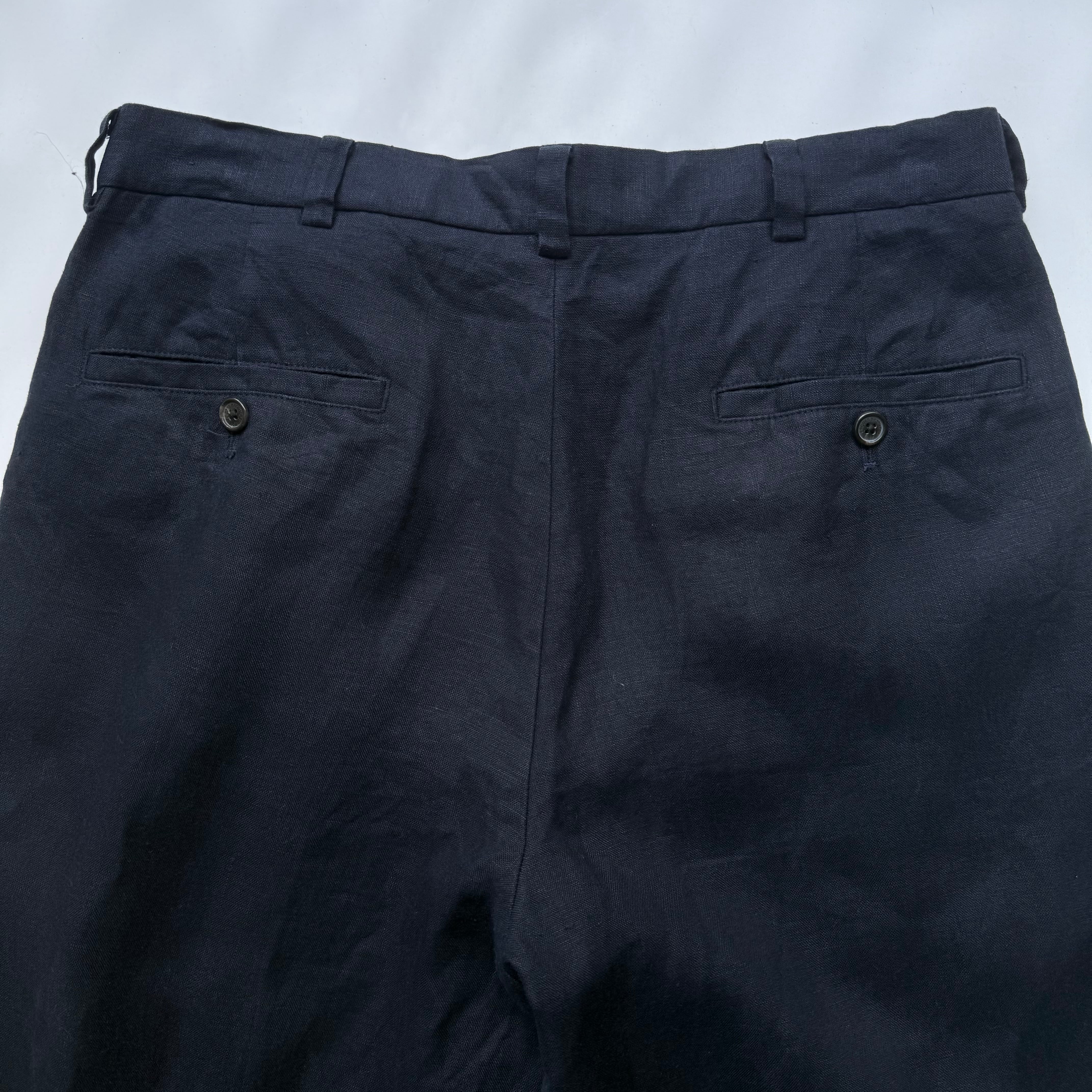 Brooks Brothers リネンスラックス 2タック ブラック W34 00's Vintage “BROOKS BROTHERS” Linen 2tuck Slacks | 放課後の思い出