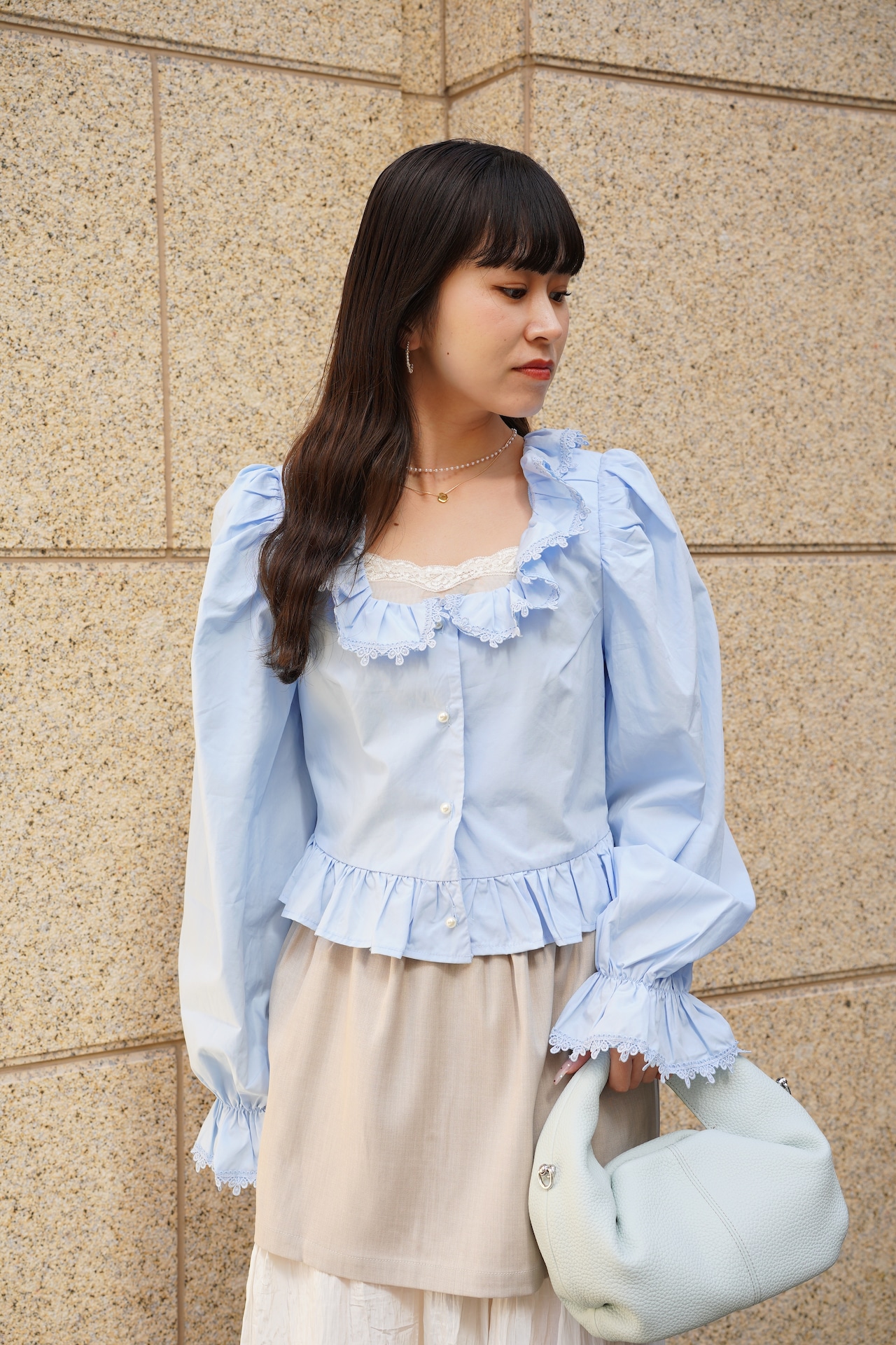 VEIL RUFFLE TOP