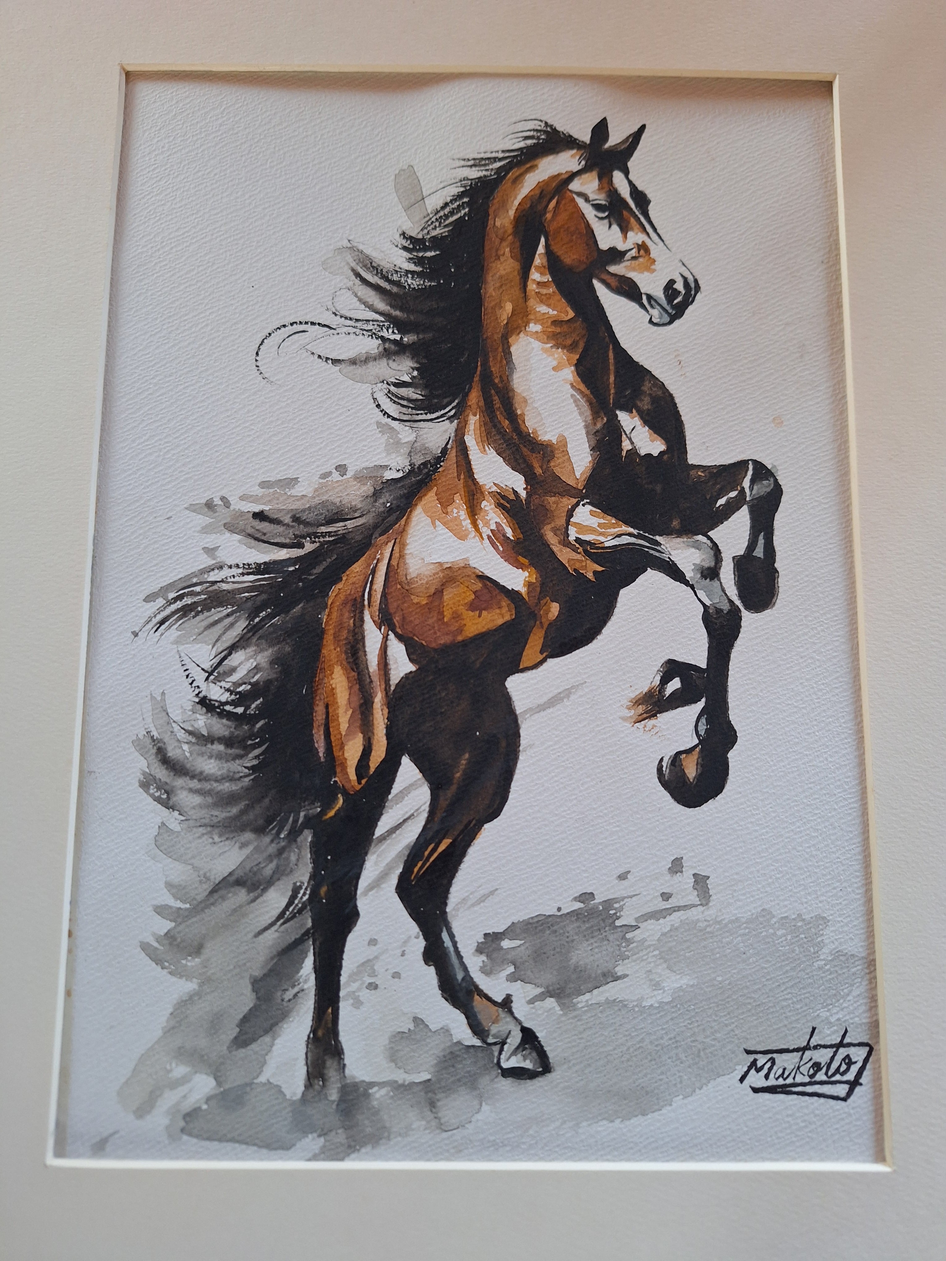 水彩画 暴れ馬 | 工房 和み