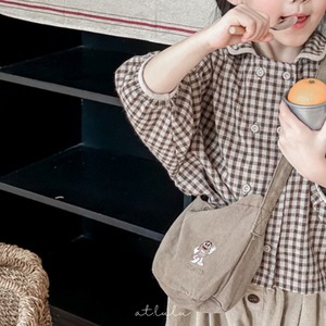 [at.lulu] ◾︎ doublebutton check blouse