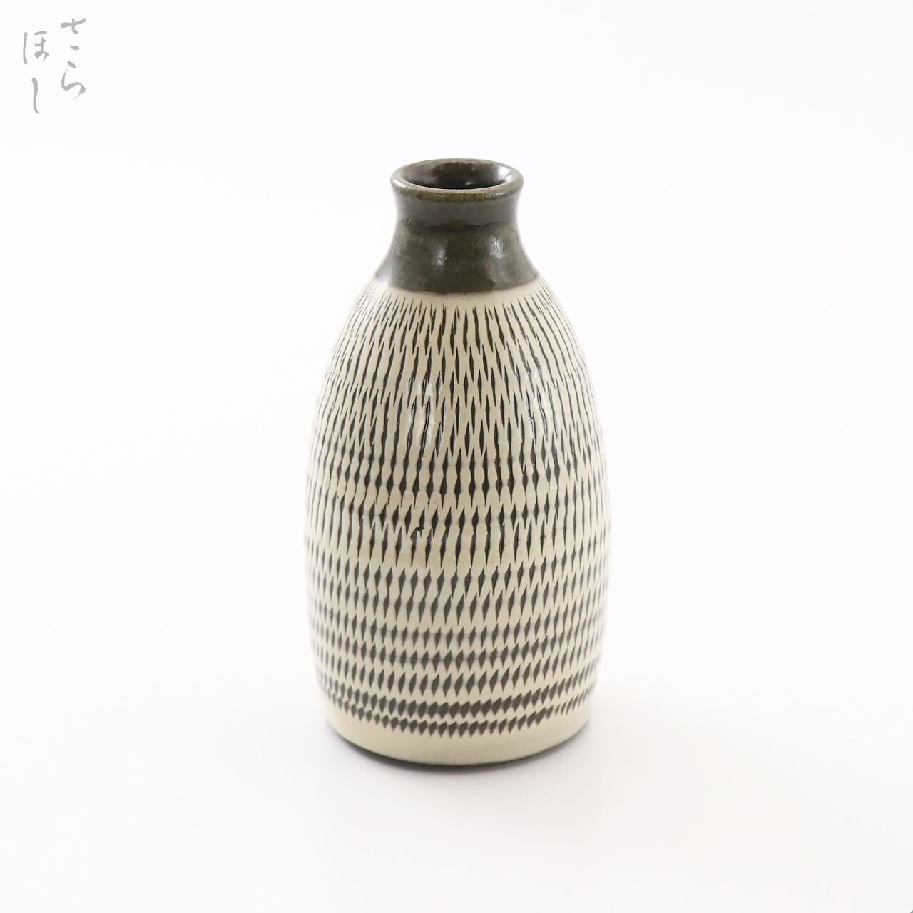 小鹿田焼 小袋窯 一合徳利 飛びかんな 白 高さ約12cm 陶器 和食器 酒器 民藝 一輪挿し