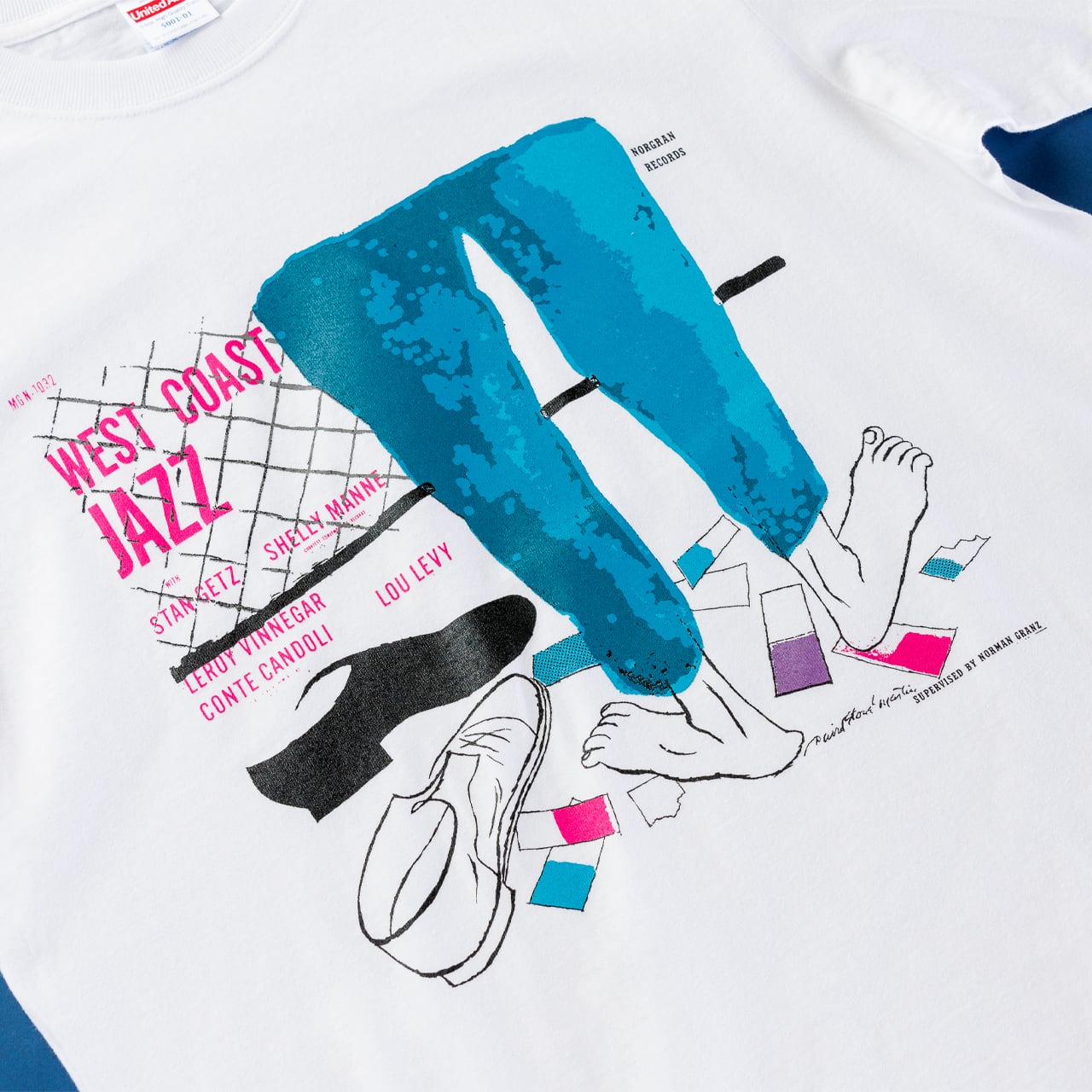 DSM Tシャツ 白 West Coast Jazz (デヴィッド・ストーン・マーティン
