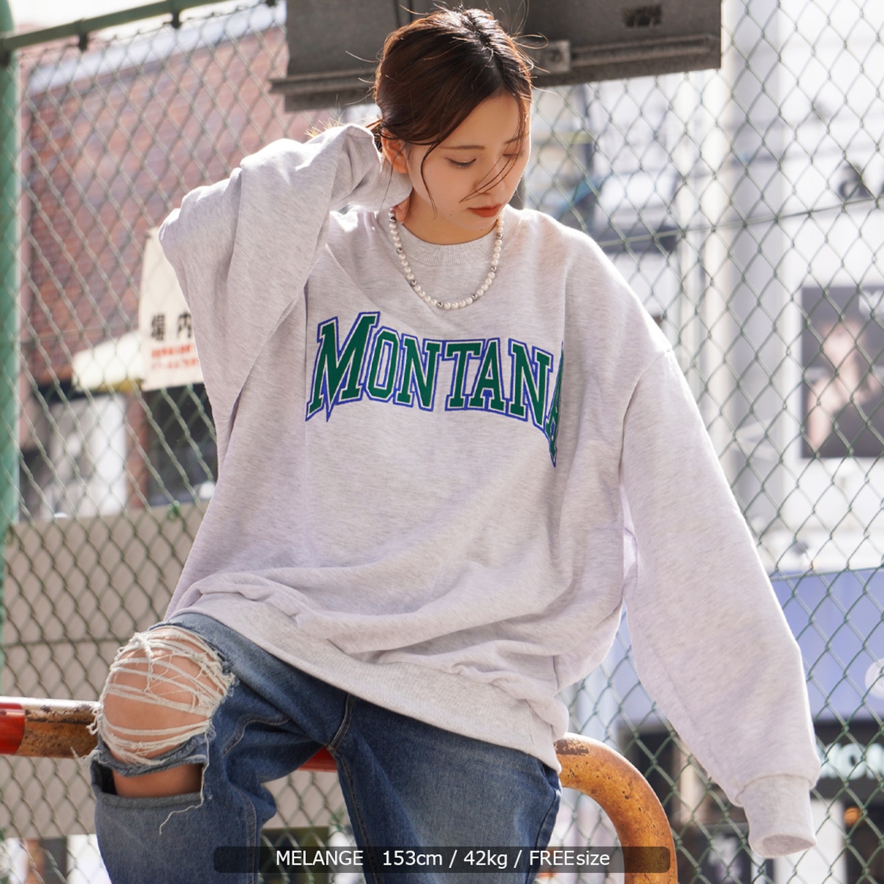 \SALE/◆MONTANA ワッペン刺繍 スウェットシャツ◆ kr-22023