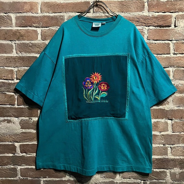 【Caka act3】"Johnny Was" Flower Embroidery Design Loose T-Shirt