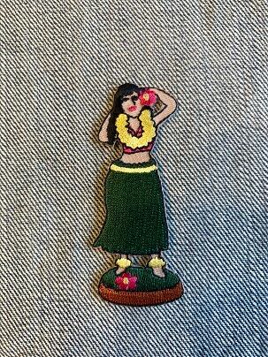 ポリネシアン デザイン フラガール アップリケ パッチ FD9008