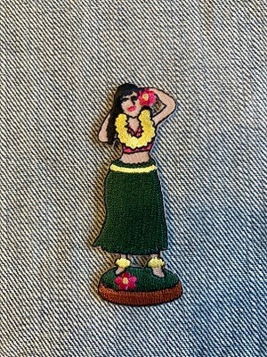 ポリネシアン デザイン フラガール アップリケ パッチ FD9008