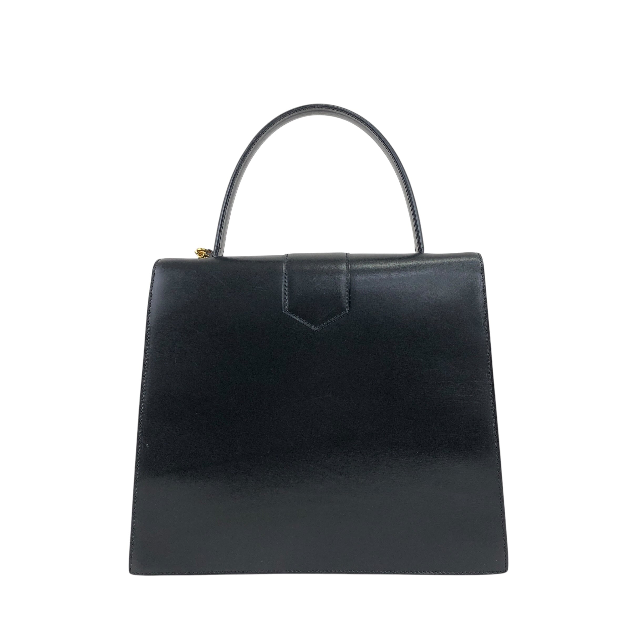 CELINE セリーヌ ハンドバッグ ブラック ガンチーニ レザー CELINE セリーヌ ハンドバッグ ブラック ガンチーニ レザー
