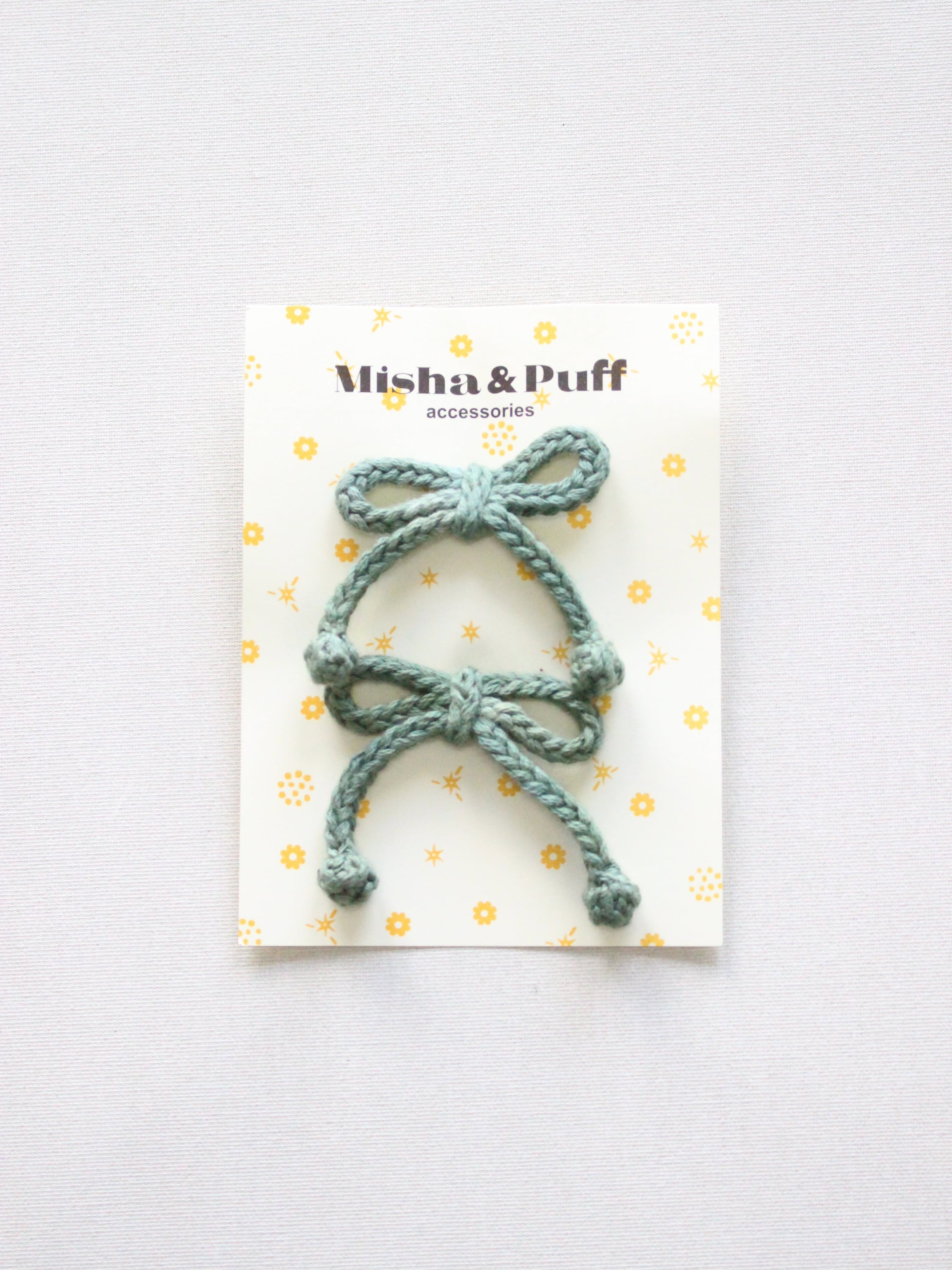 Misha & Puff Popcorn Bow Elastic Oakmoss | RESONASON