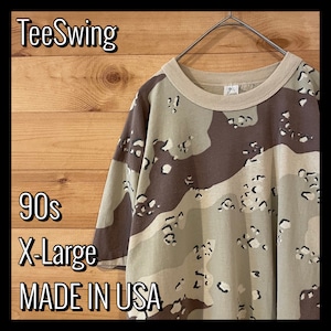 【TEESWING】 80s 90s USA製 迷彩柄 デザート チョコチップ ミリタリー Tシャツ アメリカ古着