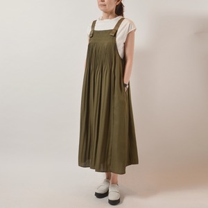 【２色】civilise 　胸元プリーツジャンパースカート　色：ネイビー、カーキ　商品番号：53204