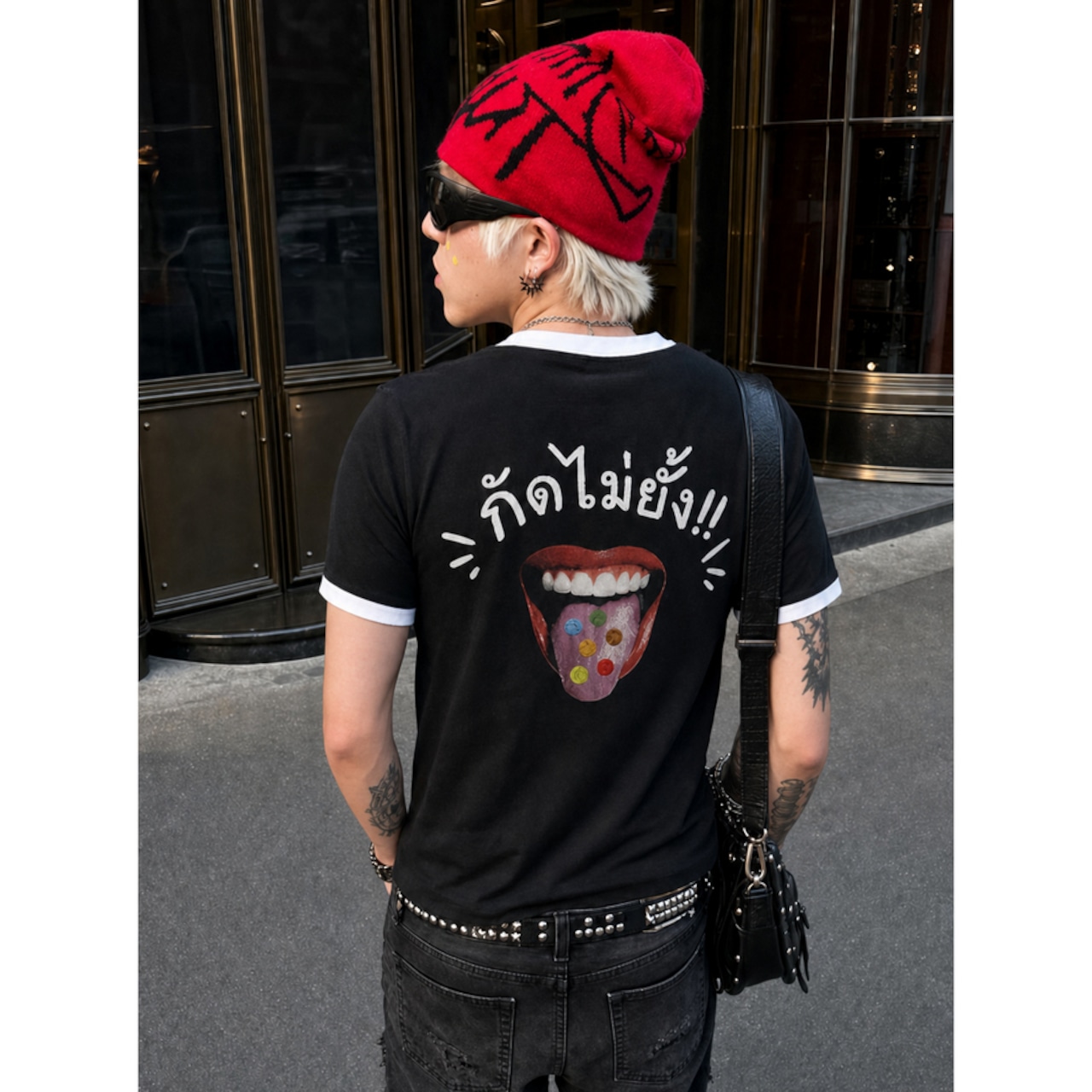 WSHOT Original Vintage Tongue Graphic Ringer Tee WS166