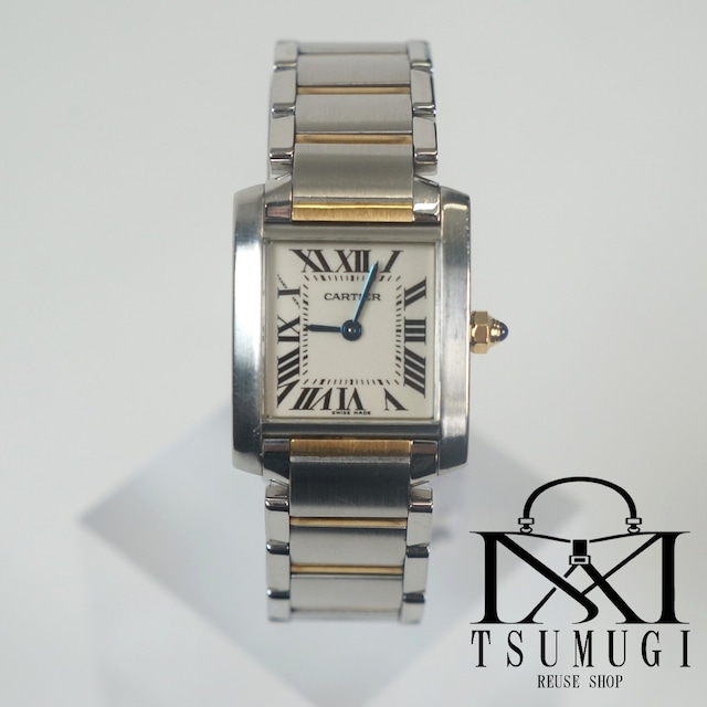 Cartier カルティエ タンクフランセーズ SM W51007Q4 2384 806014CD SS YG QZ 白文字盤 腕時計