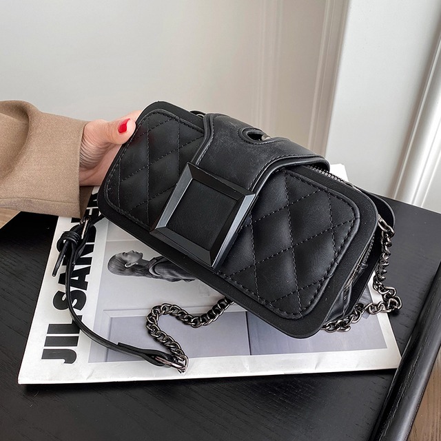 チェーン ウィンター 冬物 スクウェア メッセンジャーバッグ 手作りハンドバック30714134292