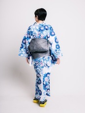 RumiRock　反物　ゆかた「利休朝顔」白地に青紫　[A651]