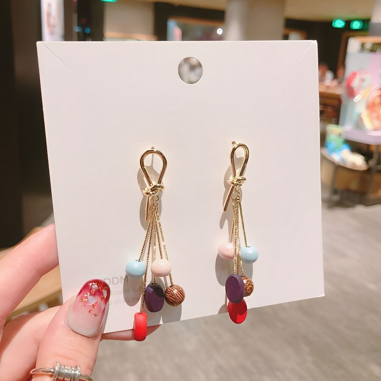 2色】Gold knot ウッドビーズピアス (kai0417) | Shelluits 2色】Gold knot ウッドビーズピアス (kai0417) | Shelluits
