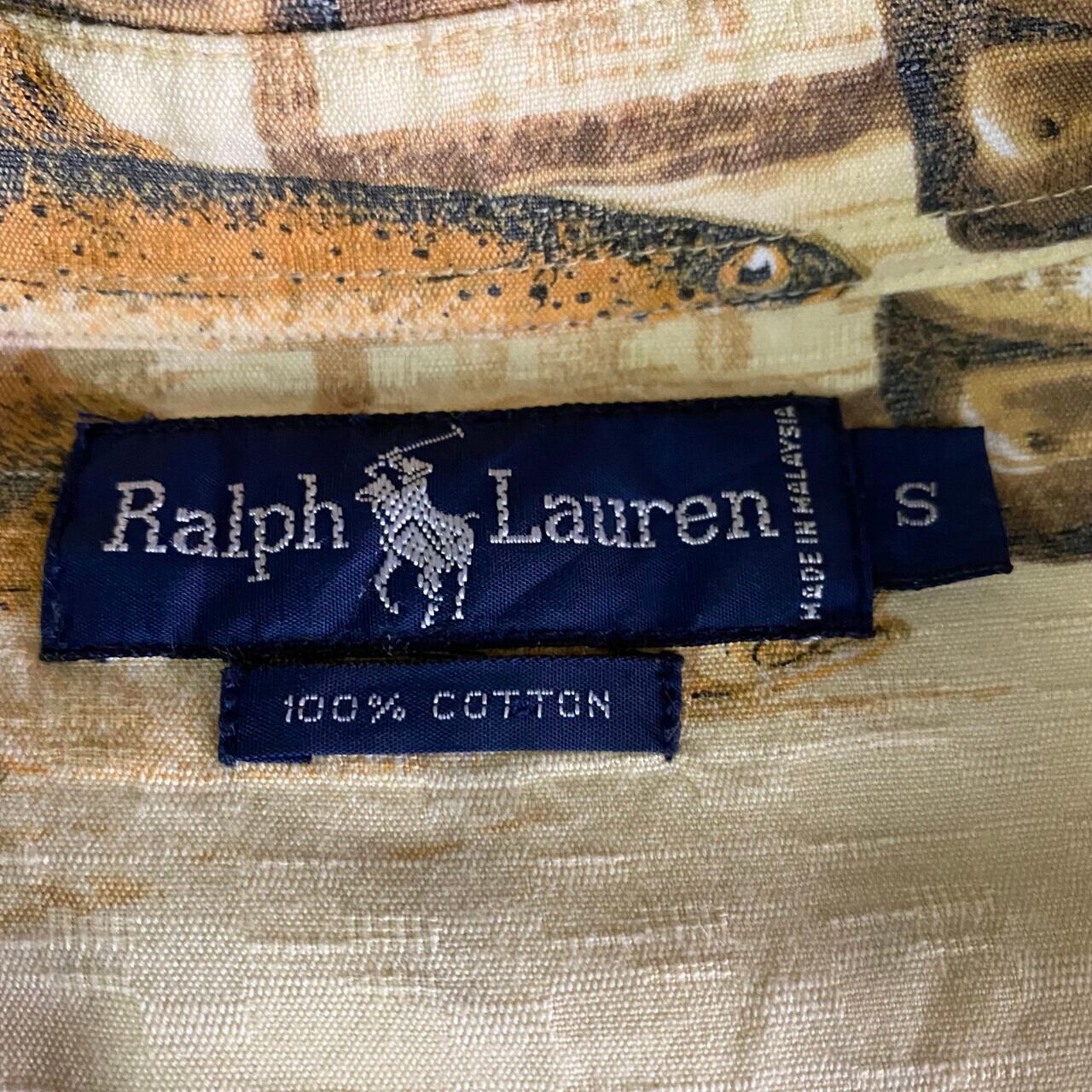 Ralph Lauren ラルフローレン アウトドア 魚 フィッシング 総柄 ボタン