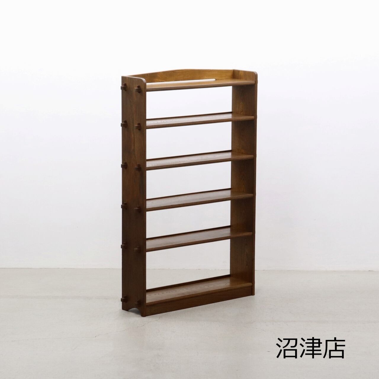 沼津店】 レトロ 無垢材 楔 クサビ 本棚 シェルフ 飾り棚 ラック 書庫 