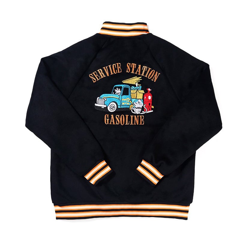 厚手 背面刺繡 ガソリンスタンド柄スタジアムジャンパー 3色 L0140