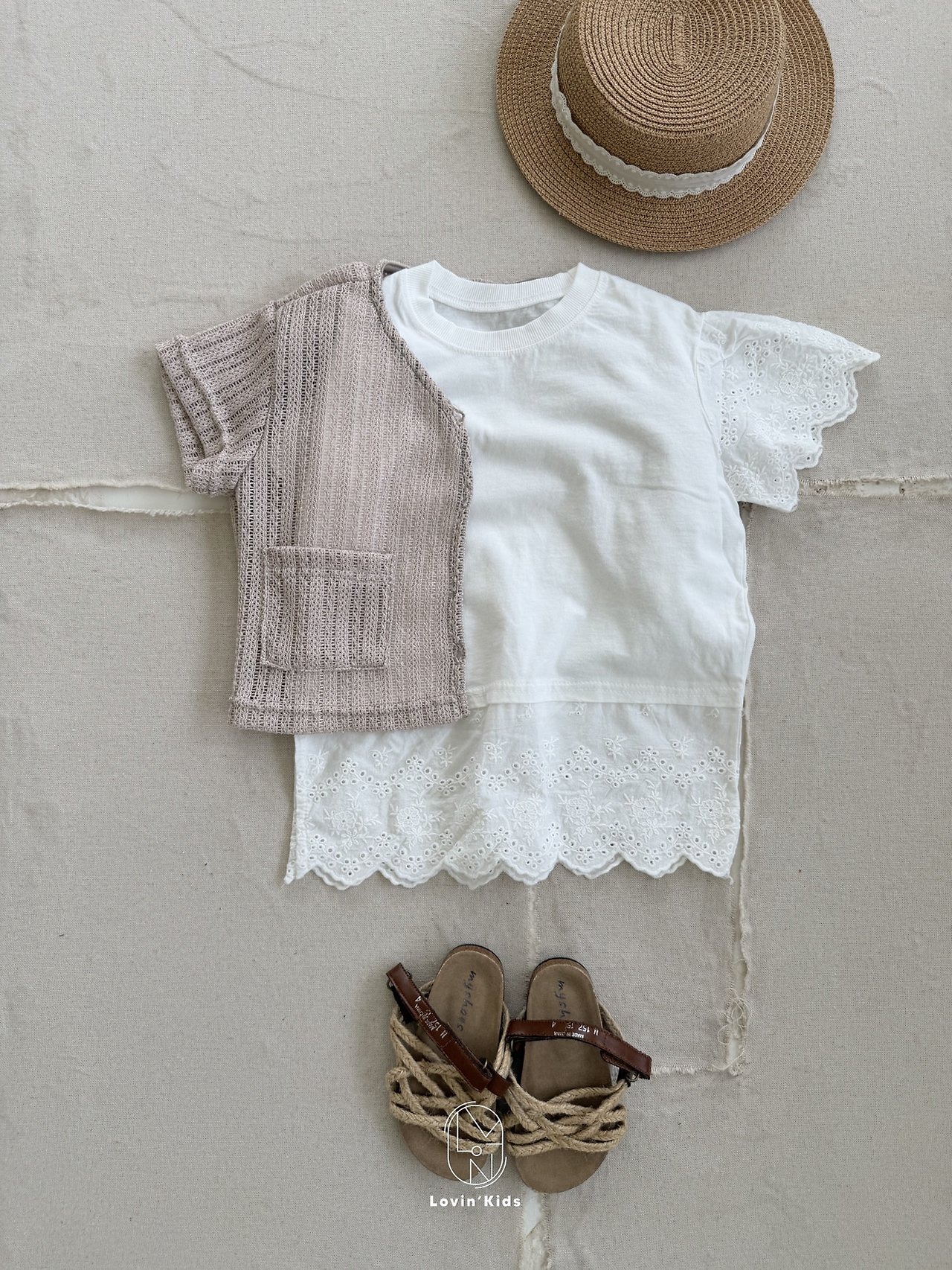 [Lovin' Kids] Angel Lace Tee Mom / [러빈] 엔젤레이스티엄마