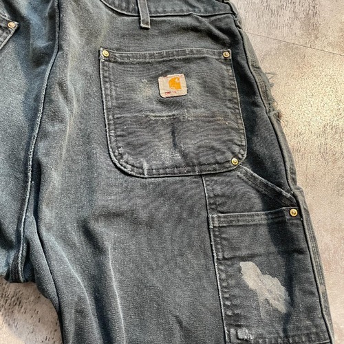 USA製 ブラック ダブルニー Carhartt B01 BLK 38×30 詳細写真2