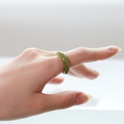 【13号】 抜群の透明感！ 翡翠くり抜き甲丸リング A貨翡翠 jd_rg2446